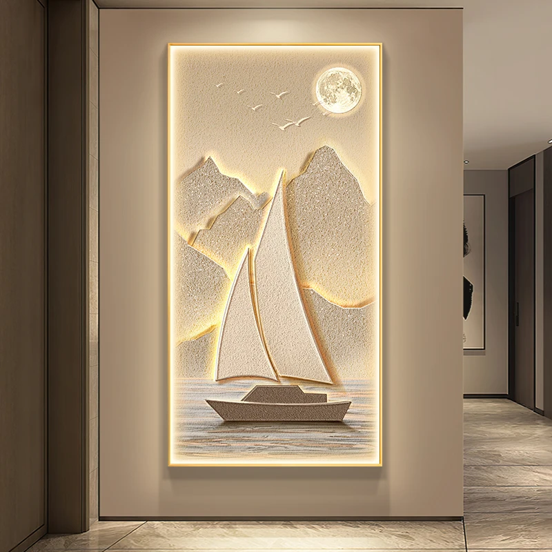 

Luxury LED Mural Wall Lamp - Living Room/Corridor/Hotel/Study Room Decor | Shiny Hanging Painting Mural Light Wall Art Decor