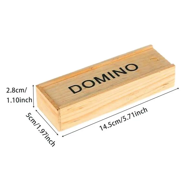 Wooden Domino Board Games Travel Funny Table Game Domino Toys Teaching Aids Double 6 Dominoes Set Puzzle Card Black Dominoes