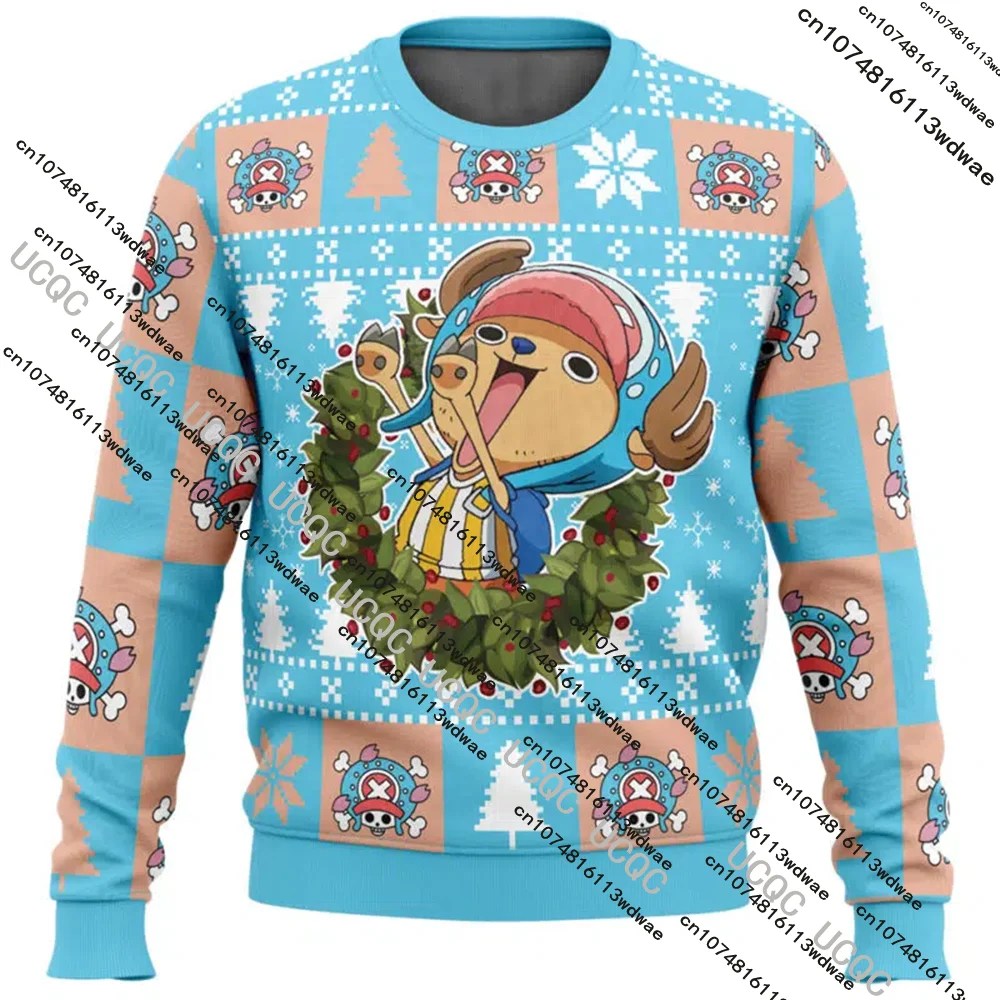 New Anime Autumn & Winter Tony Chopper Mens Ugly Christmas Pullover 3D One Piece Xmas Gift Cosplay Costume Fashion Sweatshirts