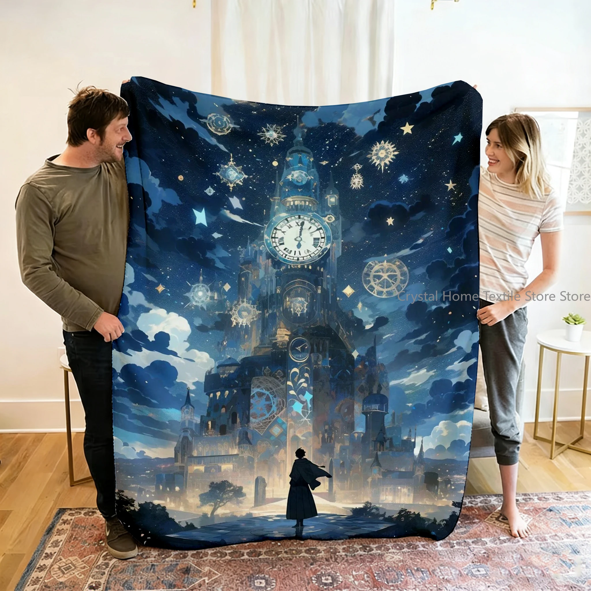 

8 Sizes New Dream Castle Printed Warm Soft Flannel Blanket for Sofa Bed Cover Blanket Sofa Camping Blanket Child Adult Gift