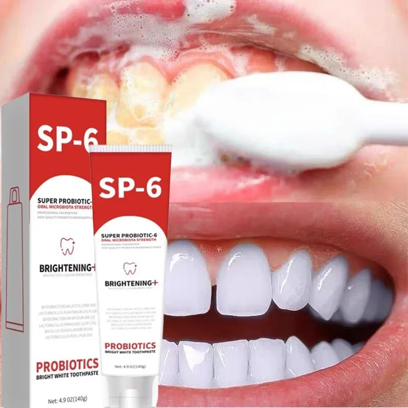 

140g SP-6 Probiotic Toothpaste Whiten Tooth Remove Plaque Prevent dental caries Oral Hygiene Clean Breath Protect Gum