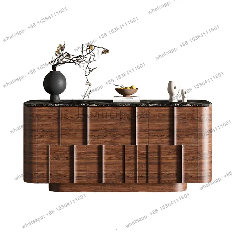 

Nordic retro solid wood dining side cabinet small apartment, bedroom home decoration, entrance cabinet