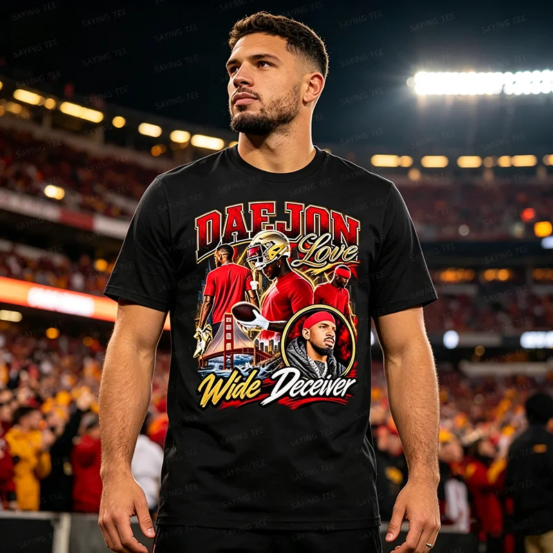 Daejon Love Wide Deceiver Lustiges Fake-Fußballspieler-Scherz-T-Shirt Y2k Herrenmode Persönlichkeit Weiches Baumwoll-T-Shirt Neuartiges Oberteil – Detail 4
