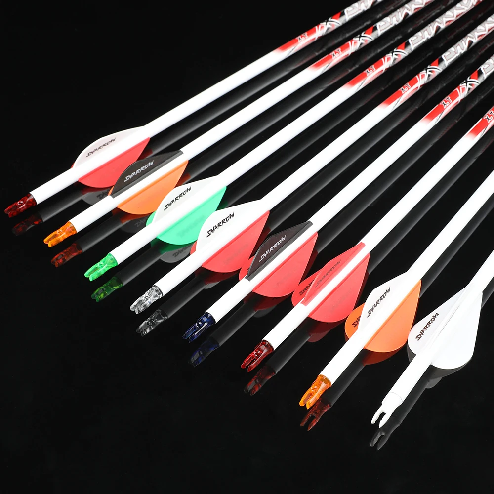 Imagem -03 - Pure Carbon Archery Arrow For Hunting Recurve Composto Bow Acessórios de Tiro Spine 300 350 400 500 600 700 800 Id6.2 mm Pcs 12 Pcs