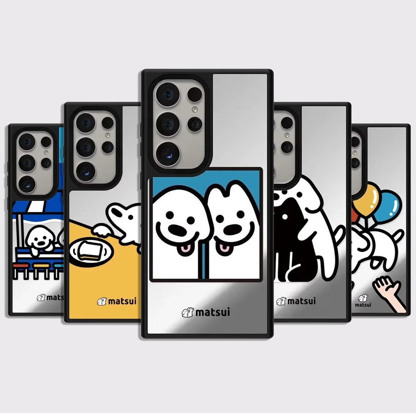 Black White Dog Friend Mirror Surface Magnetic Phone Cover for Samsung Galaxy S23 S24 S25 S26 Ultra S26+ Plus Case