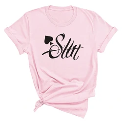 New Girl's Sexy Tshirt Fashion Queen of Spades Print T-Shirt Summer Women Girl's Shirts Top Tee Plus Size Casual Top