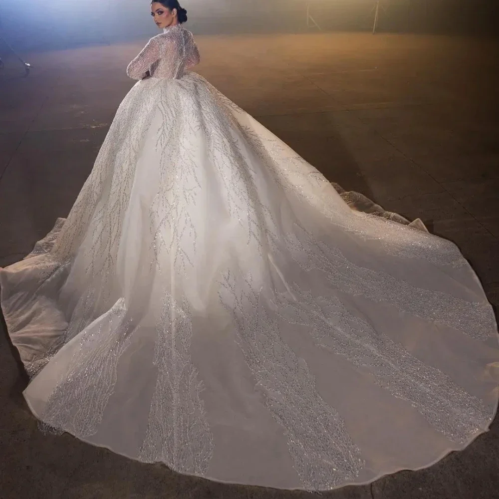 Vestidos de novia de sirena sin tirantes elegantes blancos, vestidos de novia con lentejuelas y perlas, vestidos sin mangas hechos a medida, Vestido de novia