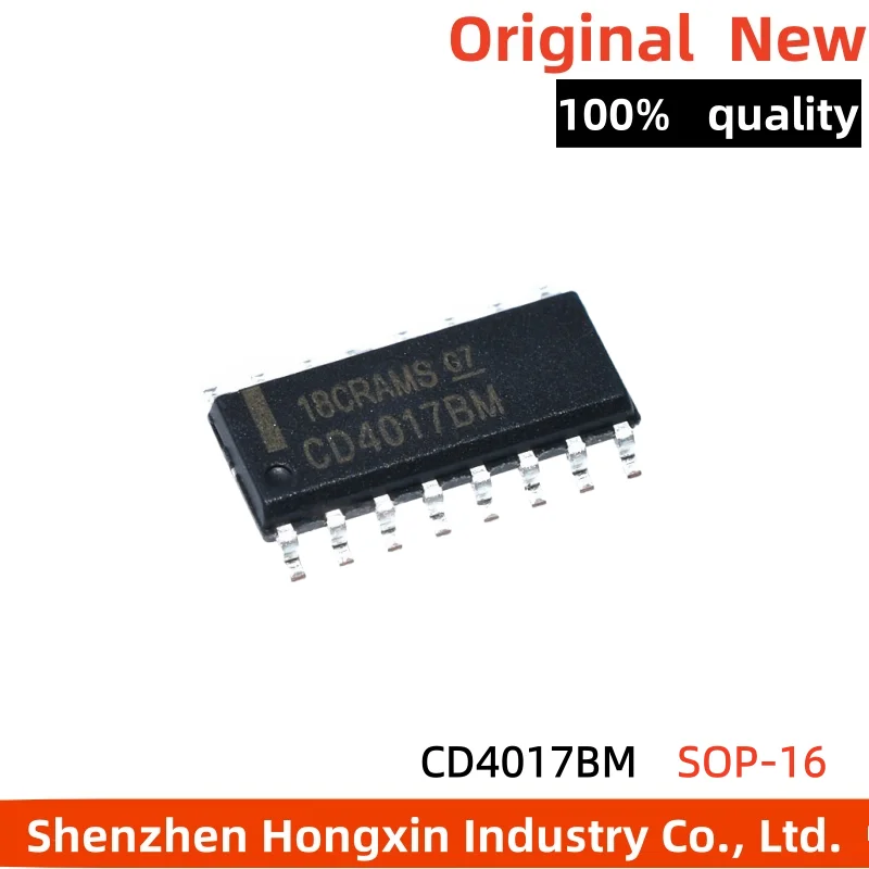 10 pieces of CD4017BM/HCF4017 logic chip decimal counter SOP-16