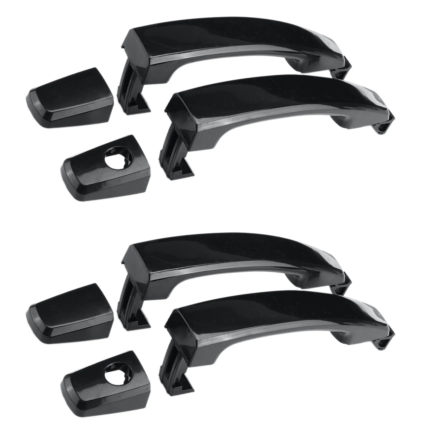 Practical 4X Front Left And Right With Keyhole Glossy Black ABS Door Outer Handle Covers For Captiva Sport/Aveo/Saturn