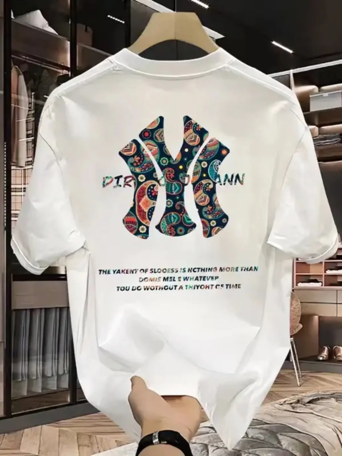 

2026 Новая летняя высококачественная повседневная универсальная футболка из чистого хлопка с круглым вырезом и короткими рукавами, полностью хлопок