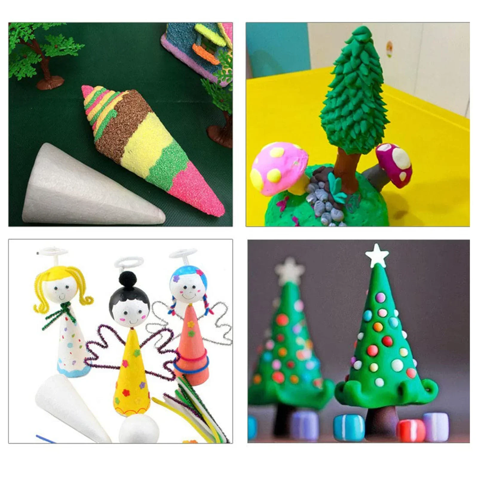 Sfera di schiuma cono bianco per artigianato pittura fai da te albero di Natale tavolo composizione floreale puntelli decorazione del desktop palla della festa nuziale