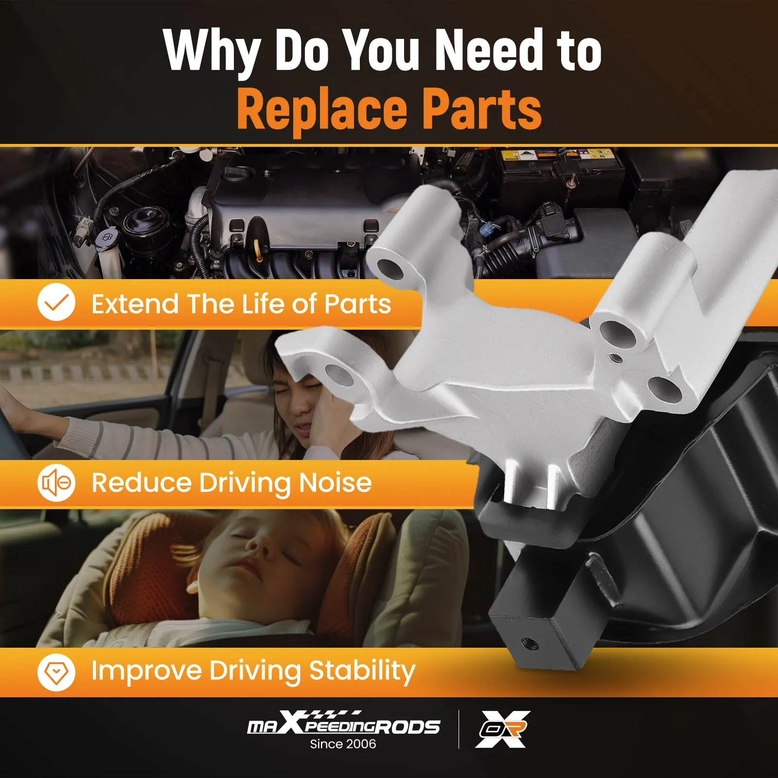 

Engine Support Mount Kit 4PC For Nissan Sentra 2.0L Automatic 2007-2012 EM-9883