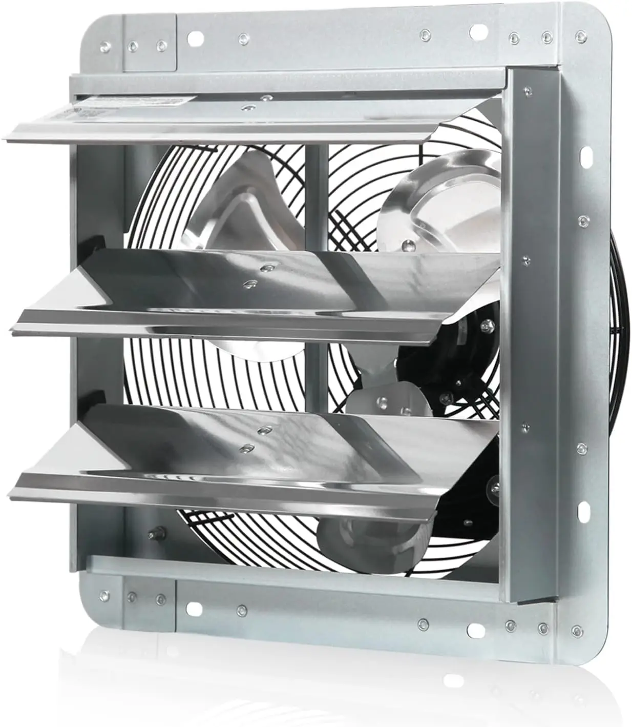 

12" Exhaust Fan Wall Mounted Automatic Aluminum Shutter Vent Fan High Speed 1800CFM for Garages and Shops Greenhouse