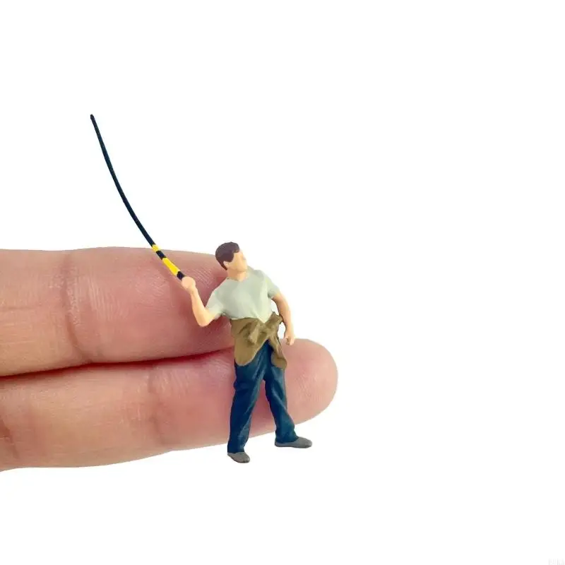1/64 Scale Angler Figurine Resin Miniature Collectible Models for Scene Decors