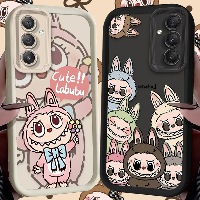 Cartoon Labubu Soft Silicone Case for Samsung Galaxy A55 A35 A25 A15 A05 A05S 5G A24 A13 A23 A12 A22 A32 A52 A52S A71 A72 A51 4G