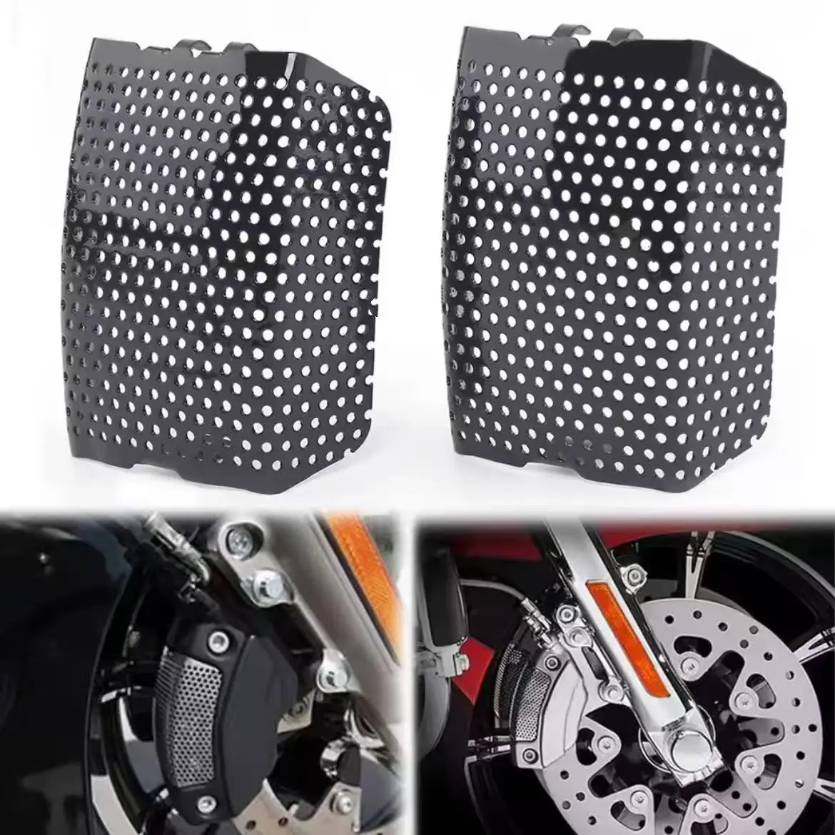 2Pcs Front Brake Caliper Cover Motorcycle Accessories For Harley Touring Electra Street Glide Road King Ultra V-Rod VRSC 2006-19