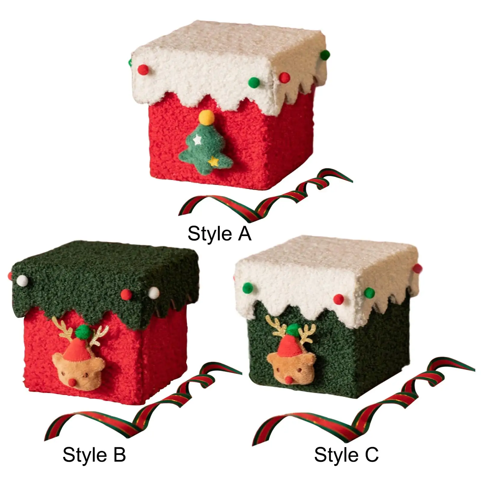 Caja de regalo de noche de Navidad con soporte de tapa DIY para galletas de fiesta temática navideña