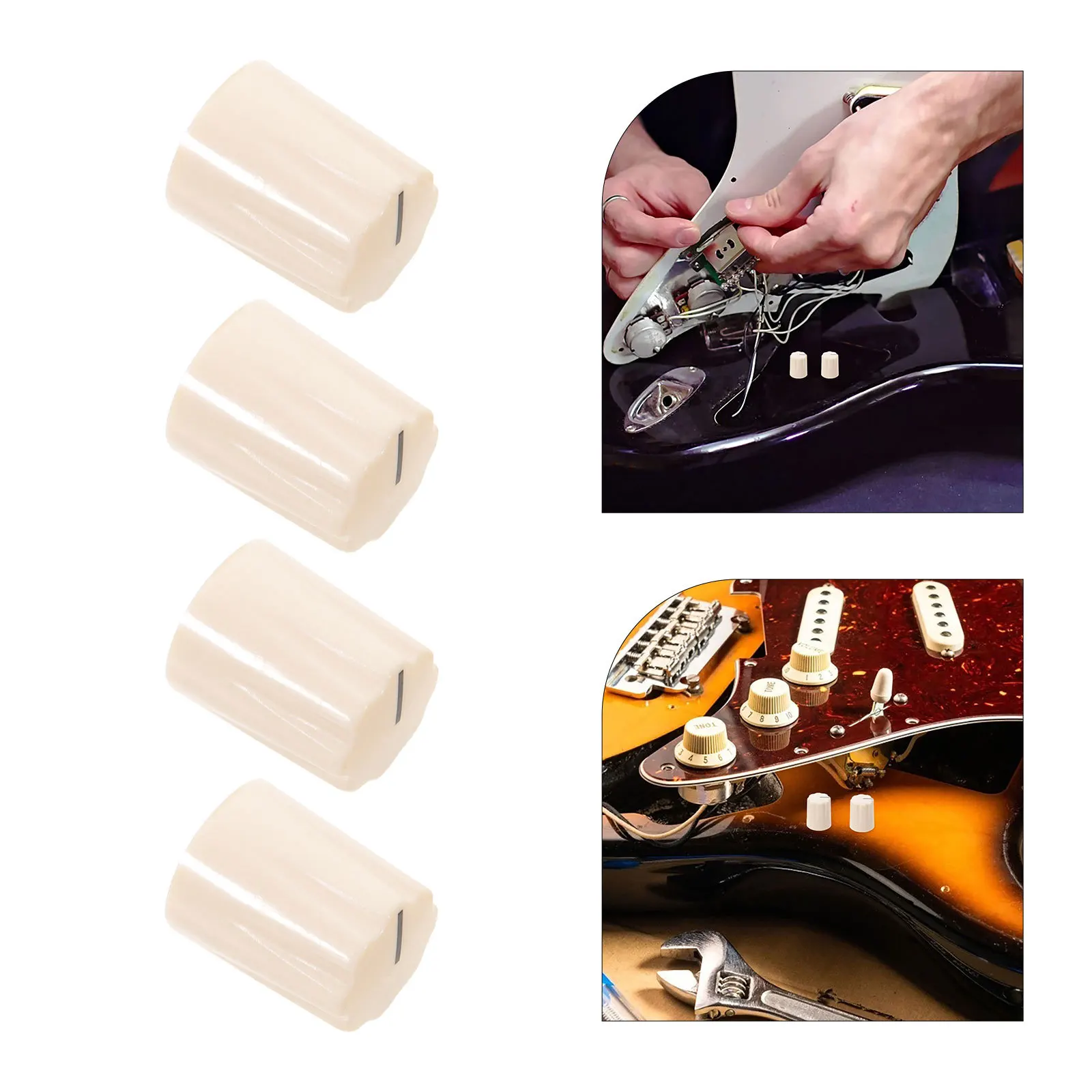 

10pcs Electric Guitar Knobs 13X16Mm Plastic Potentiometer Control For Volume Amplifier Bass Pedal Replacement Guitar Effect