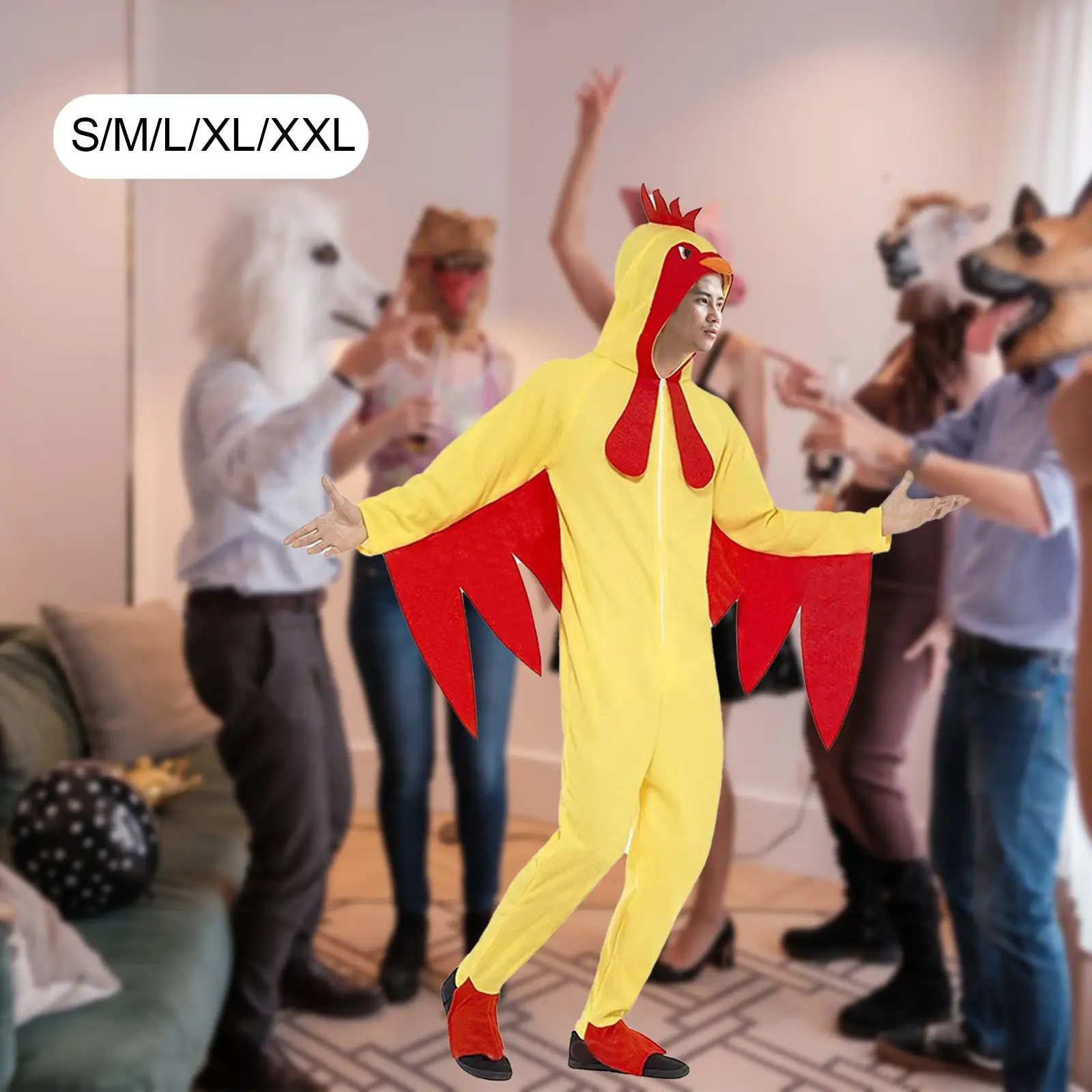 

Костюм курицы на Хэллоуин, костюм для косплея, очаровательная пижама с изображением курицы для вечеринок, маскарад, праздник, ролевая игра, карнавал