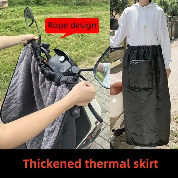 Electric Motorbike Windscreen Waterproof Windbreaker Apron Winter Riding Was Half Skirt Leg Padded Waist Knee Protection Warmth