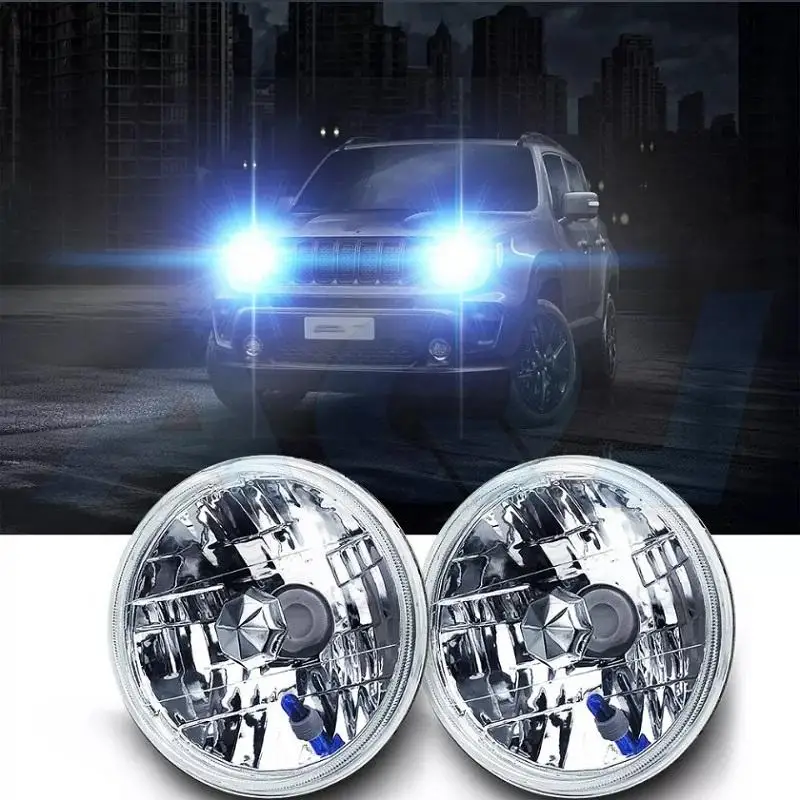 PCVBMLAUT Chrome 7inch LED Headlight High Low Beam for Chevy K10 1975 1976 1977 1978 1979