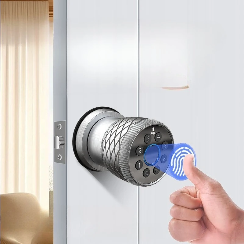 Spherical smart lock Semiconductor fingerprint lock Fingerprint identification Physical button password lock Graffiti