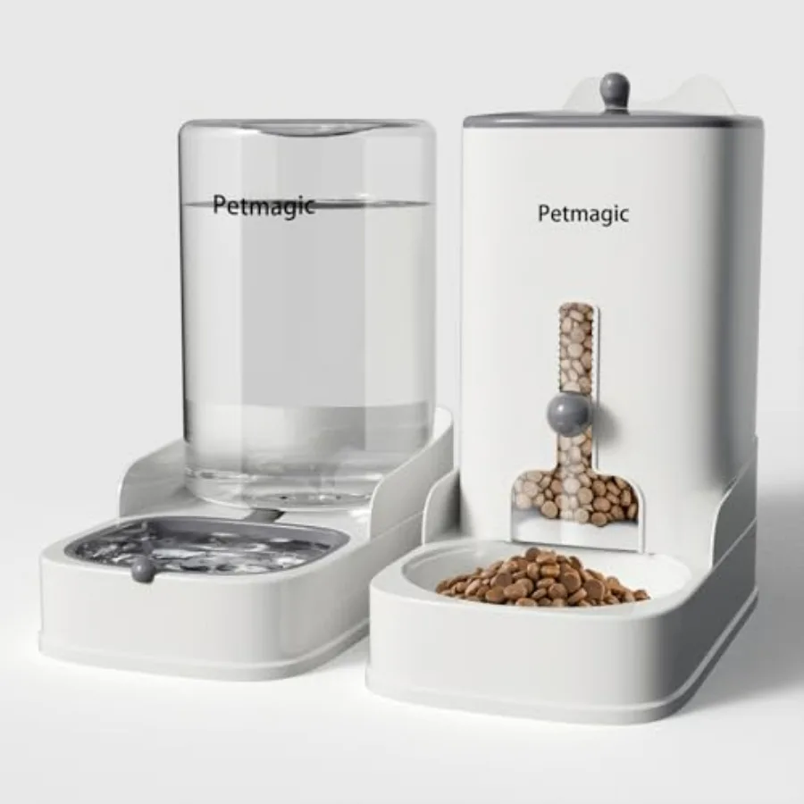 

Gravity cat Feeder by is a 3.6L Large-Capacity cat Food and Water Bowl Set. This Two-piece Set is Suitable for pet Feeding, Inc