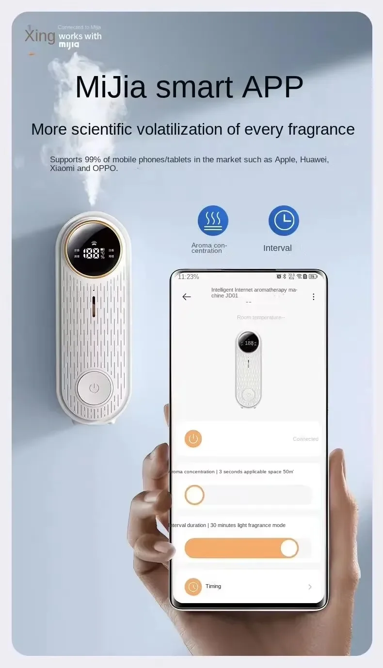 Xiaomi Mijia Intelligent App Aromatherapy Machine Humidifier Bedroom Fresh Air Toilet Deodorization Fragrance and Fragrance Room