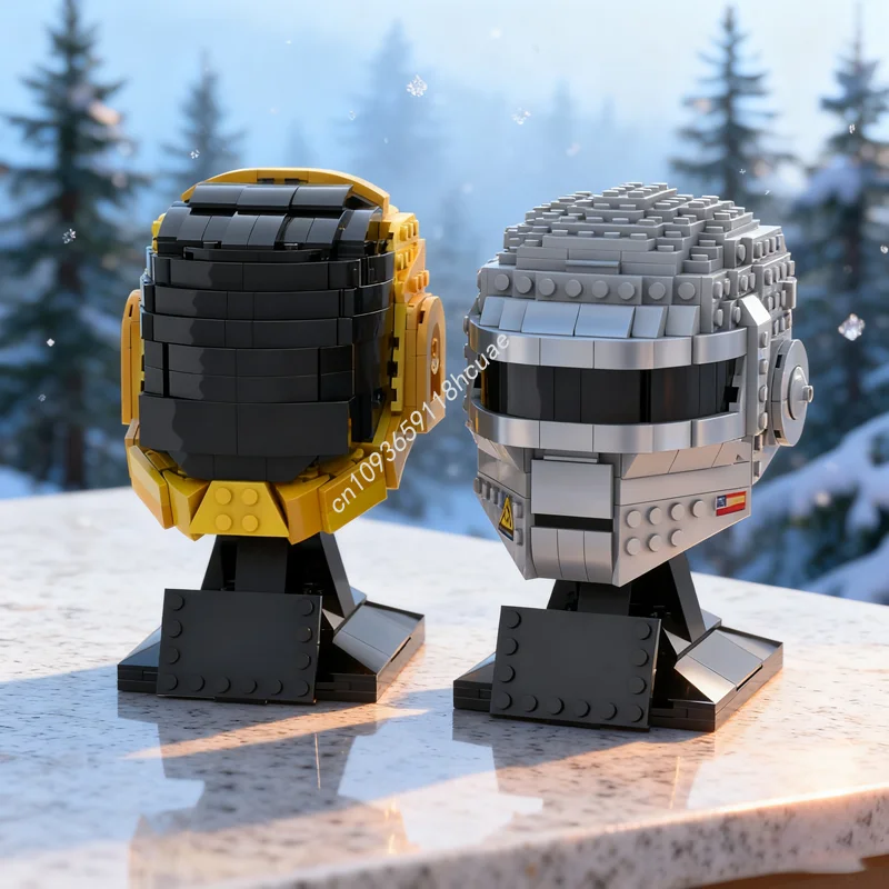 826pcs MOC Daft Punk Helmet Collection Model Building Blocks Architecture Assemble Christmas Gifts DIY Idea Toys Kids Birthday