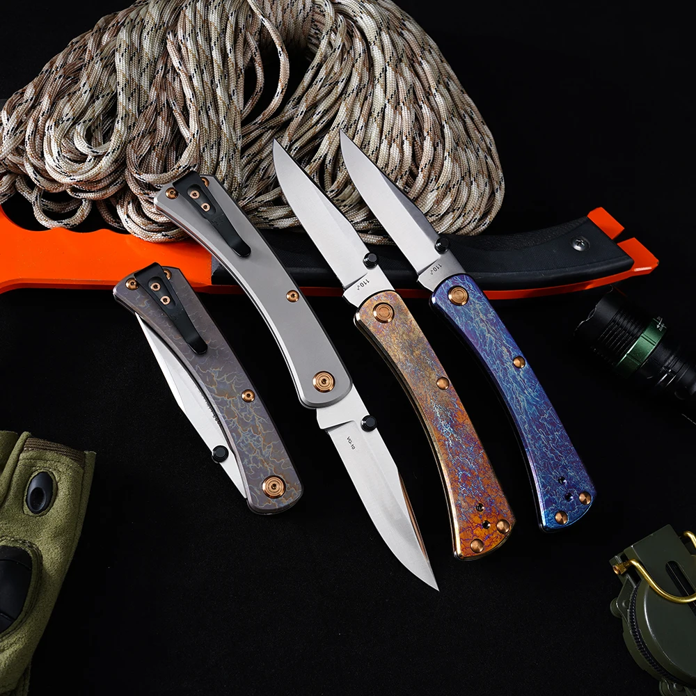 

Original Folding Knife VG-10 Blade Titanium Alloy Handle Camping Fishing Hunting knife Emergency Sharp Tactical Pocket Knives