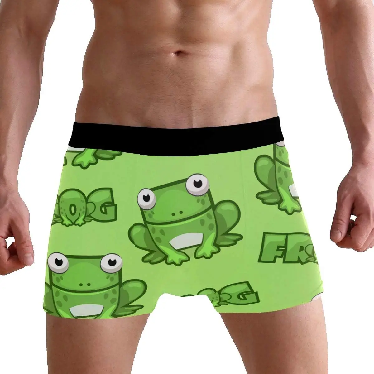 Silly Frog Pattern Animal Men's Stretch Underwear Funny Patterns Polyester Men Boxer Briefs