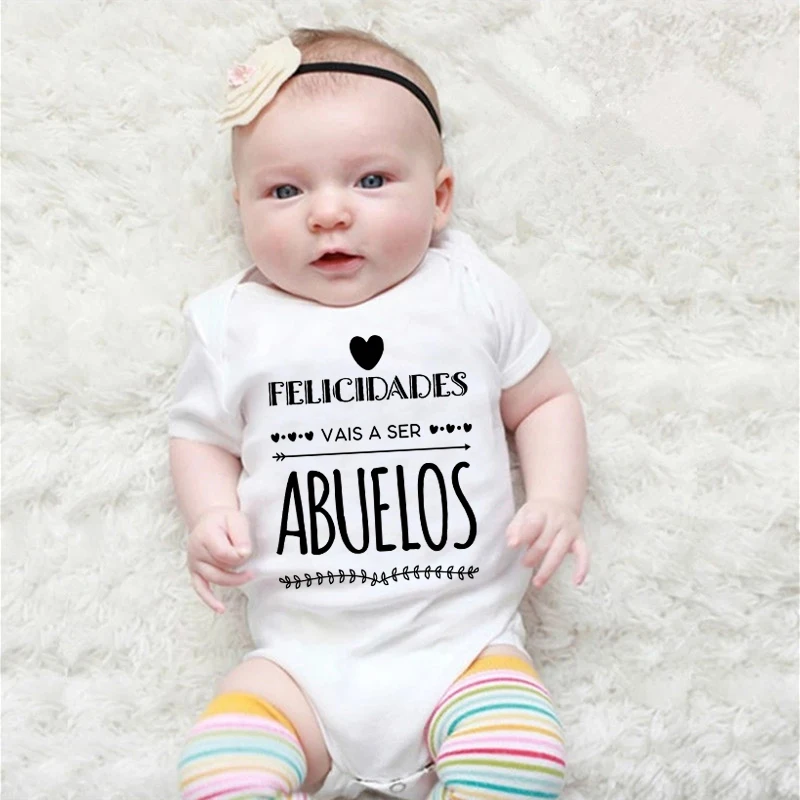You Are Going To Be Grandparents Baby on The Way Print Infant Romper Baby Announcement Clothes Newborn Short Sleeve Bodysuit