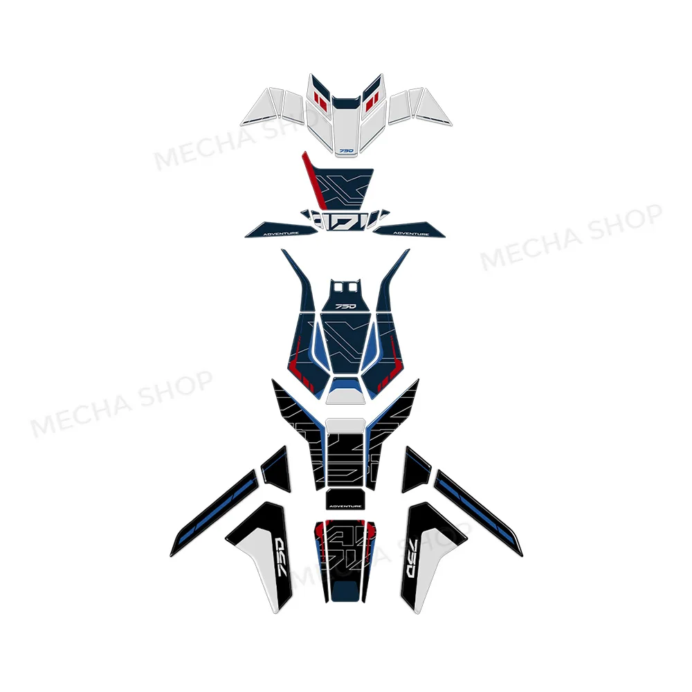 For X-ADV 750 2026 on Tricolor Edition 3D Resin Sticker Protection Kit Motorcycle Accessories 6