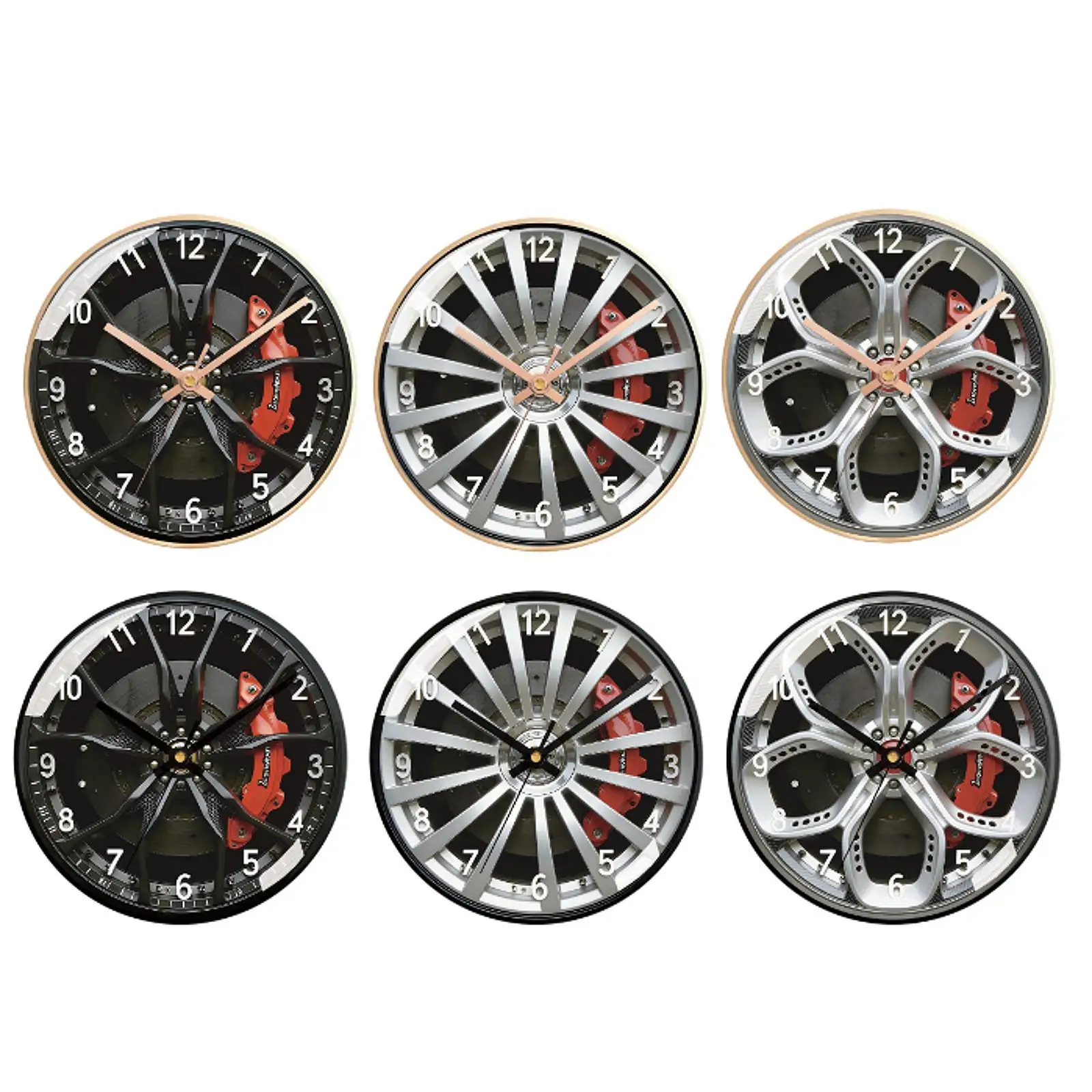 Wheel Wall Clock Gifts Modern Home Decor Ornament Quiet Round Clock Garage Wall Clock for Living Room Mechanic Shop Office Home