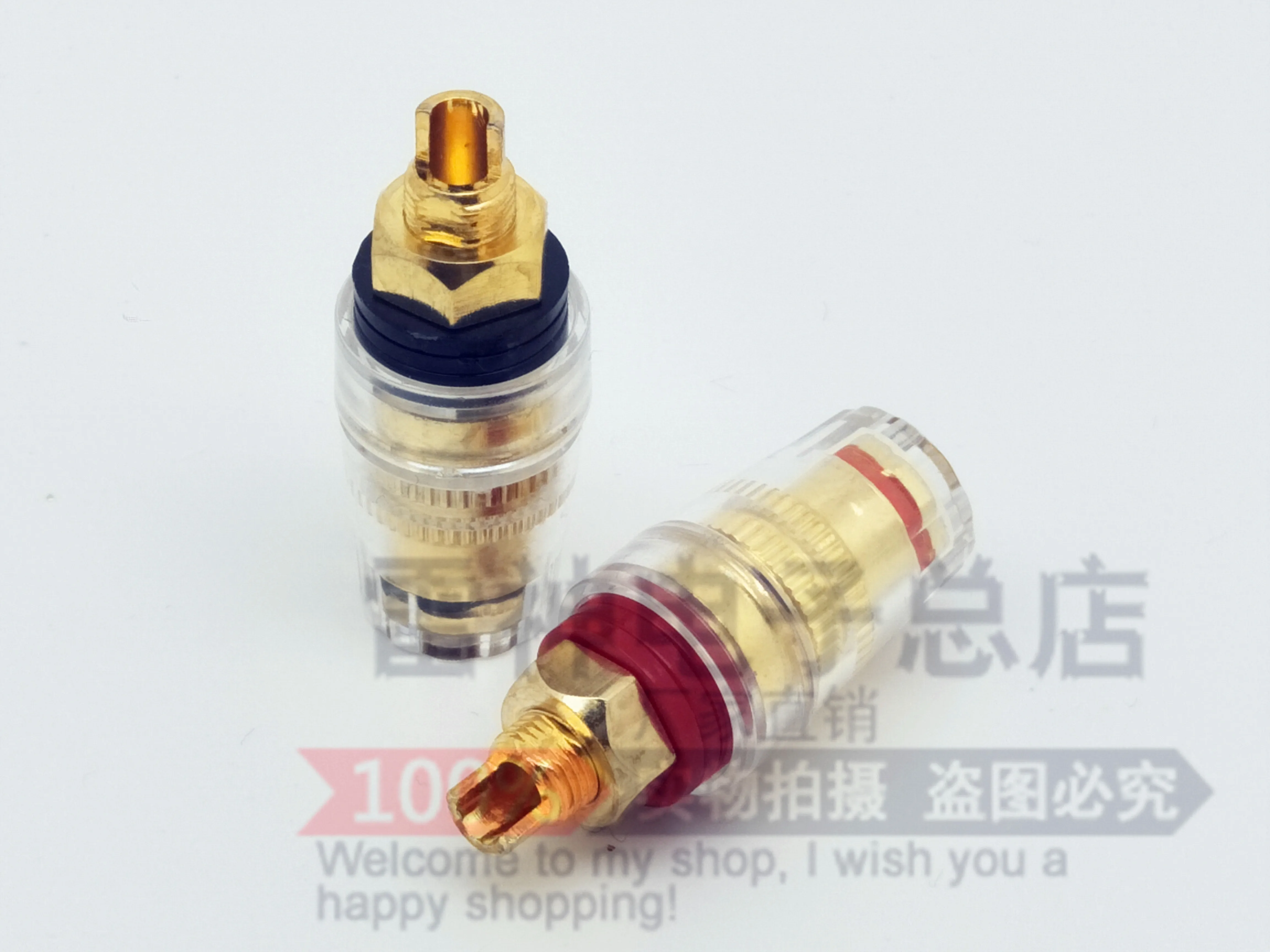 M8 Copper Gold Plated Crystal Binding Post Speaker Amplifier Terminal Banana Jack