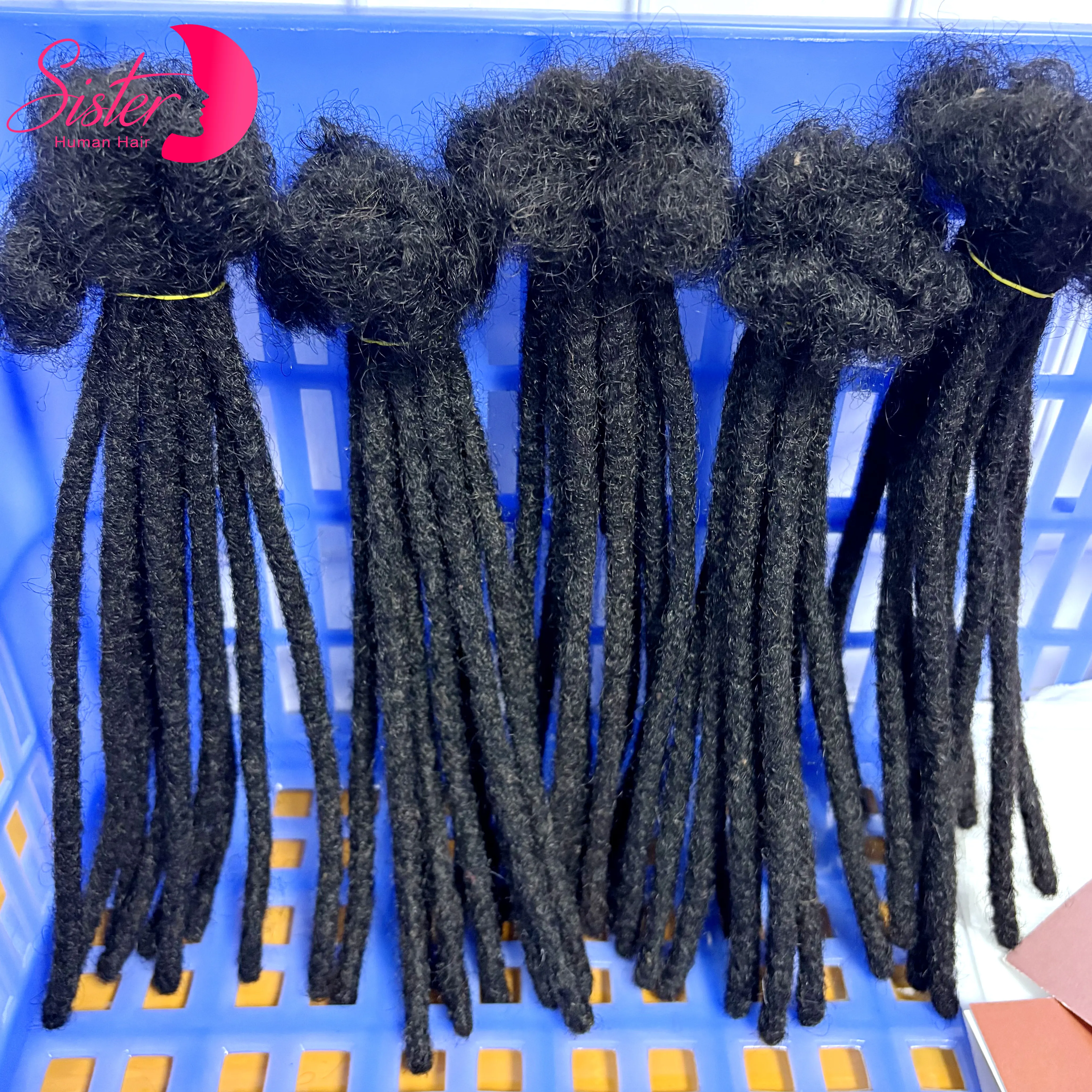 100% اليدوية Loc تمديد الشعر البشري مع أطراف مجعد 50 السواحل 8-14 بوصة الشعر البشري Loc Dreadlock تمديد للرجال النساء الاطفال
