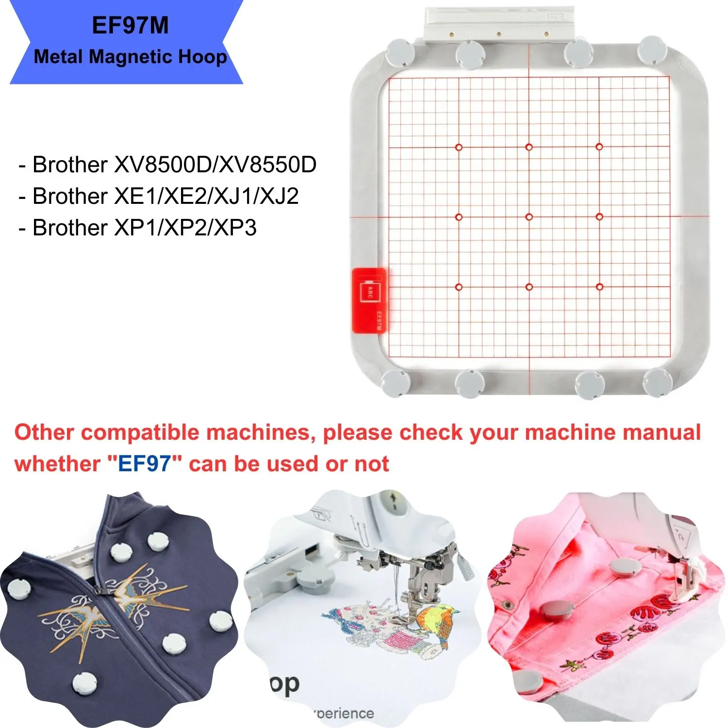 Metal/Magnetic Square Magnet Hoop EF97M 9 1/2