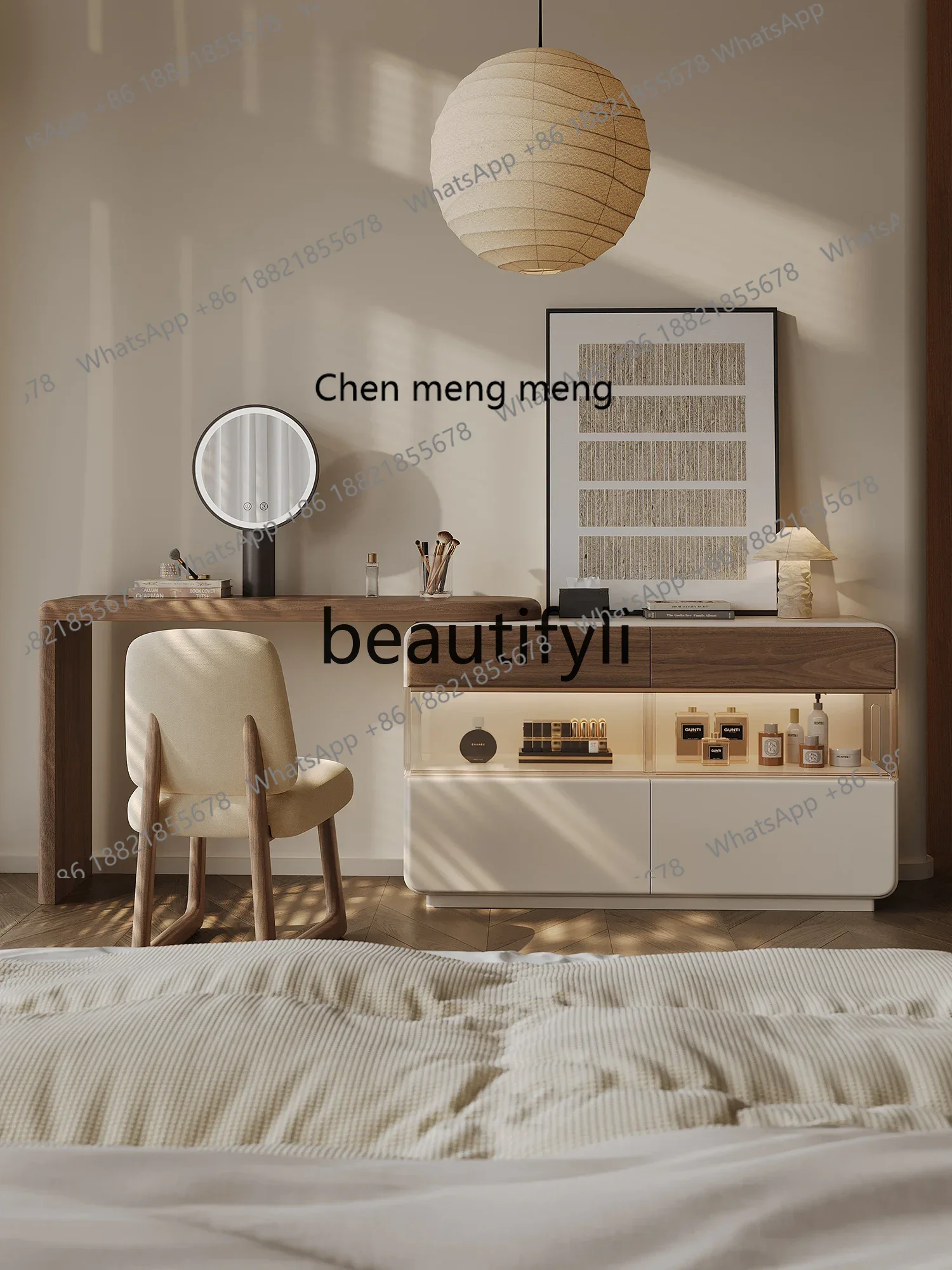 

D178 Makeup table, bucket cabinet, integrated bedroom, light luxury, high-end master bedroom, corner display cabinet