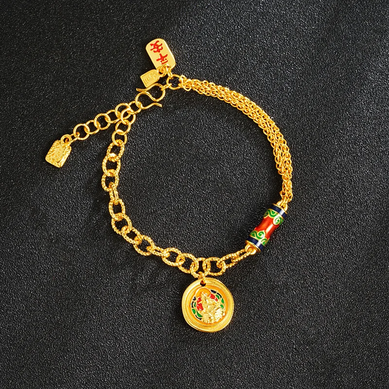

Kaleidoscope Bracelet Women 24K Gold AU999 - Unique kaleidoscope design, dynamic light, pure gold for personality