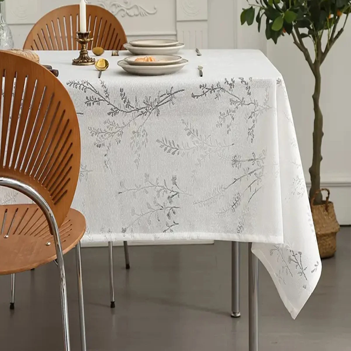 Nappe en dentelle française, style crème délicat haut de gamme, forme carrée pour table basse et table à manger, facile à nettoyer, 1 pièce