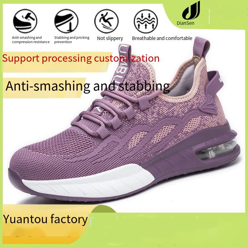 

Cross Border Popular Anti Smashing Anti Piercing Labor Protection Shoes Women Anti Odor Breathable Steel Toe Caps Safety Shoes