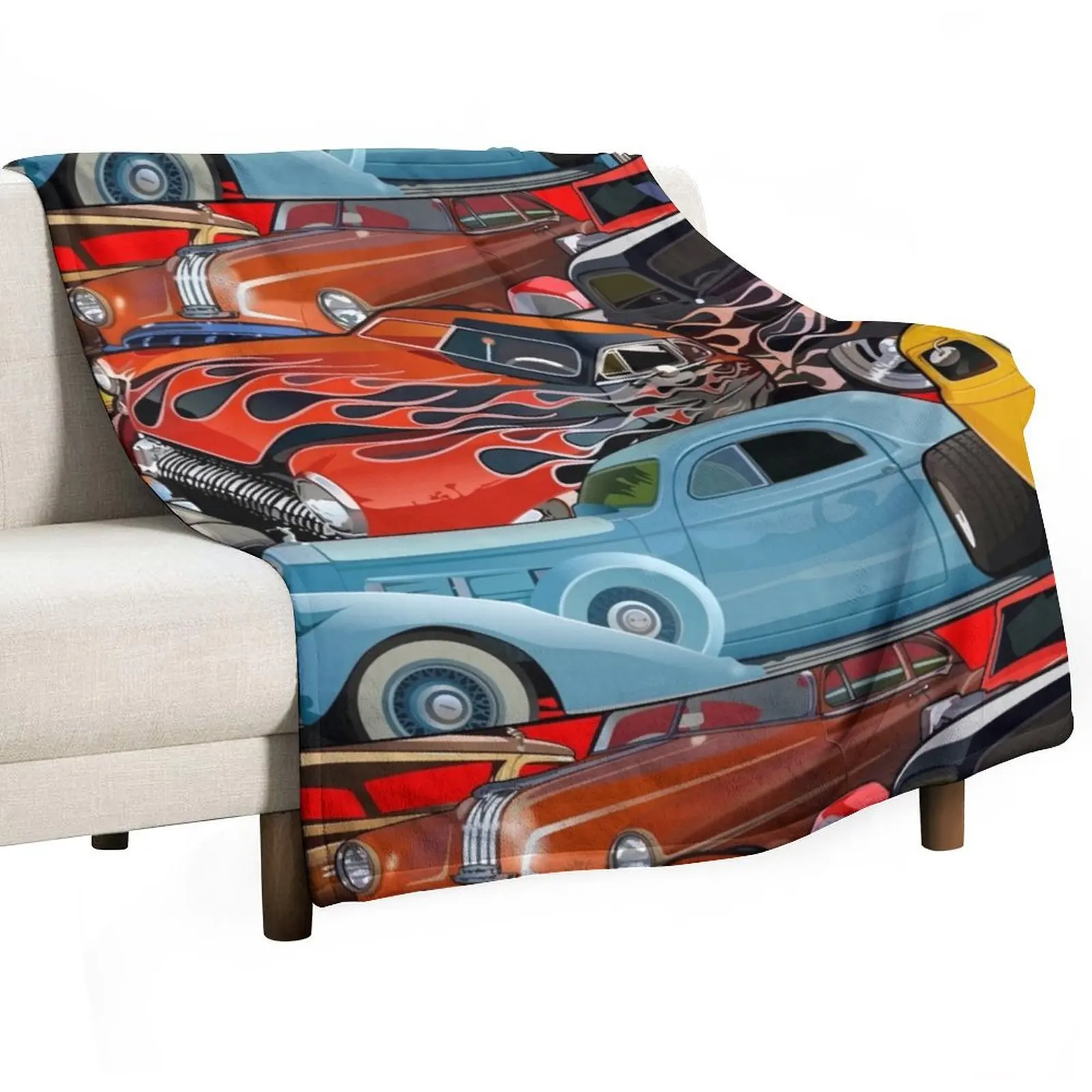 Hot rods Throw Blanket Multi-Purpose Soft Beach Blankets