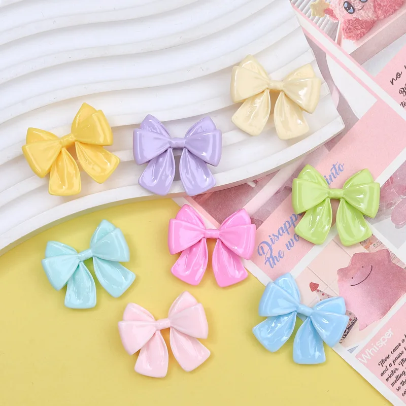 10pcs Resin Big Bowtie Flatbacks DIY Crafts Embellishment Cabochon For Scrapbooking Cardmaking Vintage Big Bow Knot Slime Charm