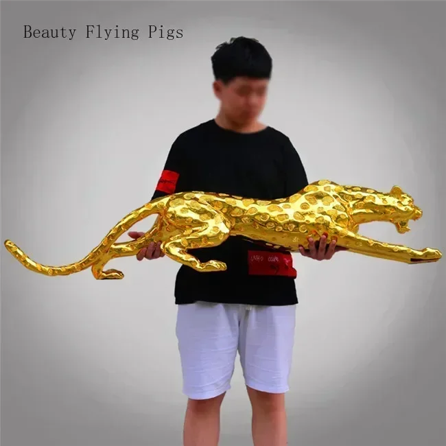 Modern Abstract Gold Panther Sculpture Geometric Resin Leopard Statue Wildlife Decor Gift Craft Ornament Accessories Furnishing - Image 3