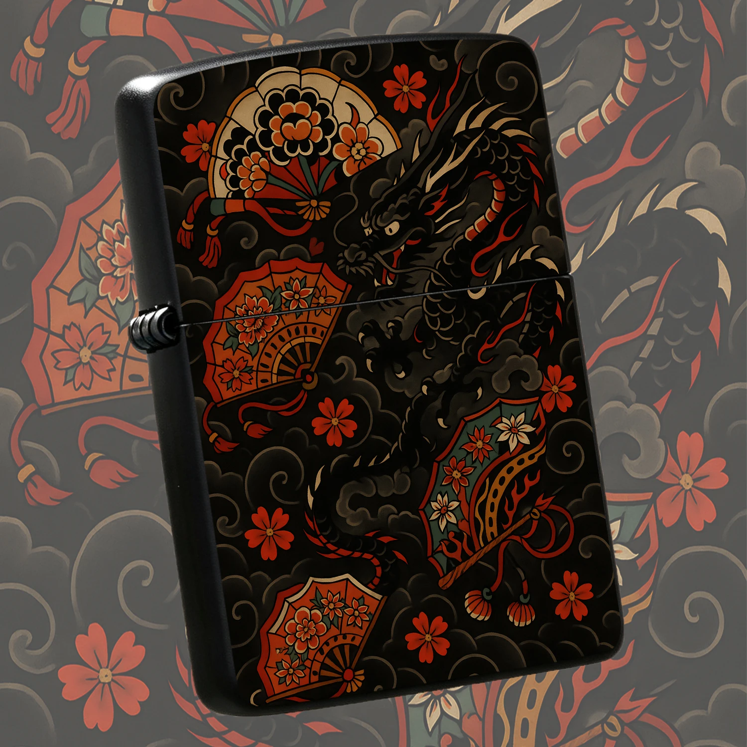 Japanese Traditional Ukiyo-E Dragon Folding Fan Pattern Decorative Ornament, Retro Oriental Aesthetic Portable Accessory, Creative Stylish Item For Daily Use, Unique Exquisite Gift For Friends And Art Lovers On All Occasions Interesting And