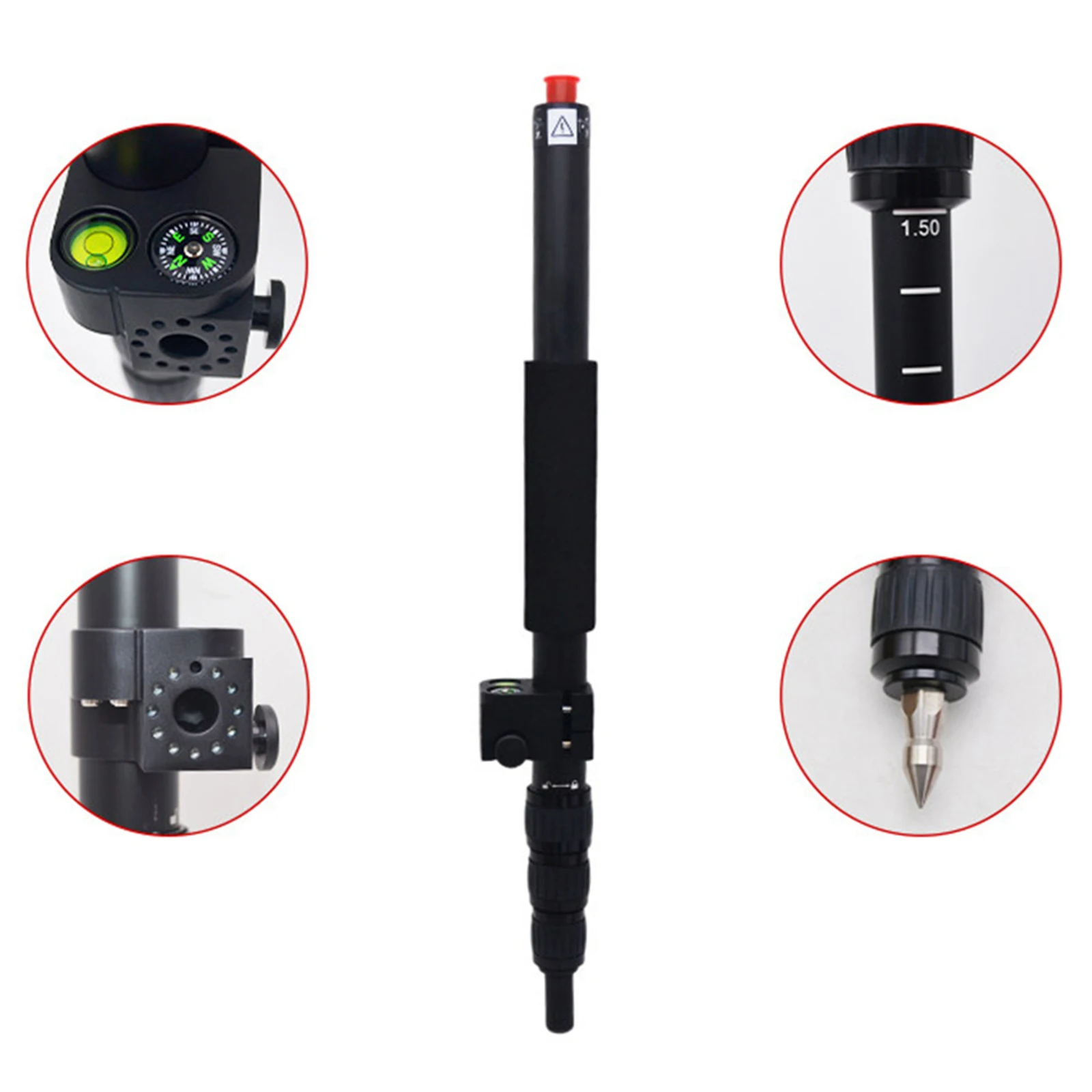 Telescopic GPS Pole 1 5M with Adjustable Length and Secure Lock for Land Survey and For Compass Level Equipment