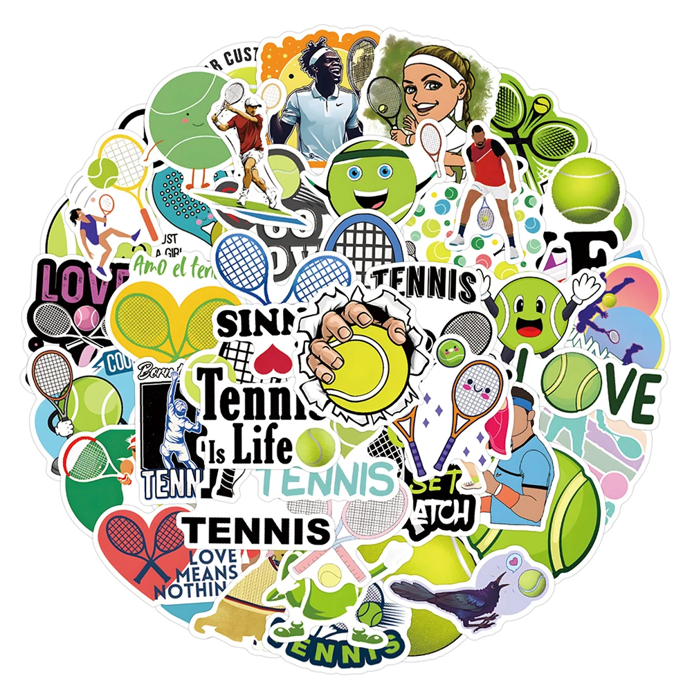 10/30/55/110PCS Tennis Sports Cartoon Stickers Decorative DIY Fridge Scrapbook Luggage Skateboard Phone Graffiti Decals Sticker