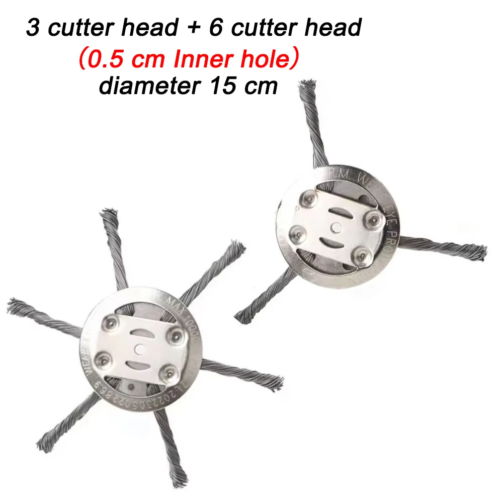 1 Stücke 6 Zoll Universal Unkraut Bürstenkopf Stahldraht Rad Gras Trimmer Kopf Entfernung Moos Rost Rasenmäher Gras Trimmer Köpfe