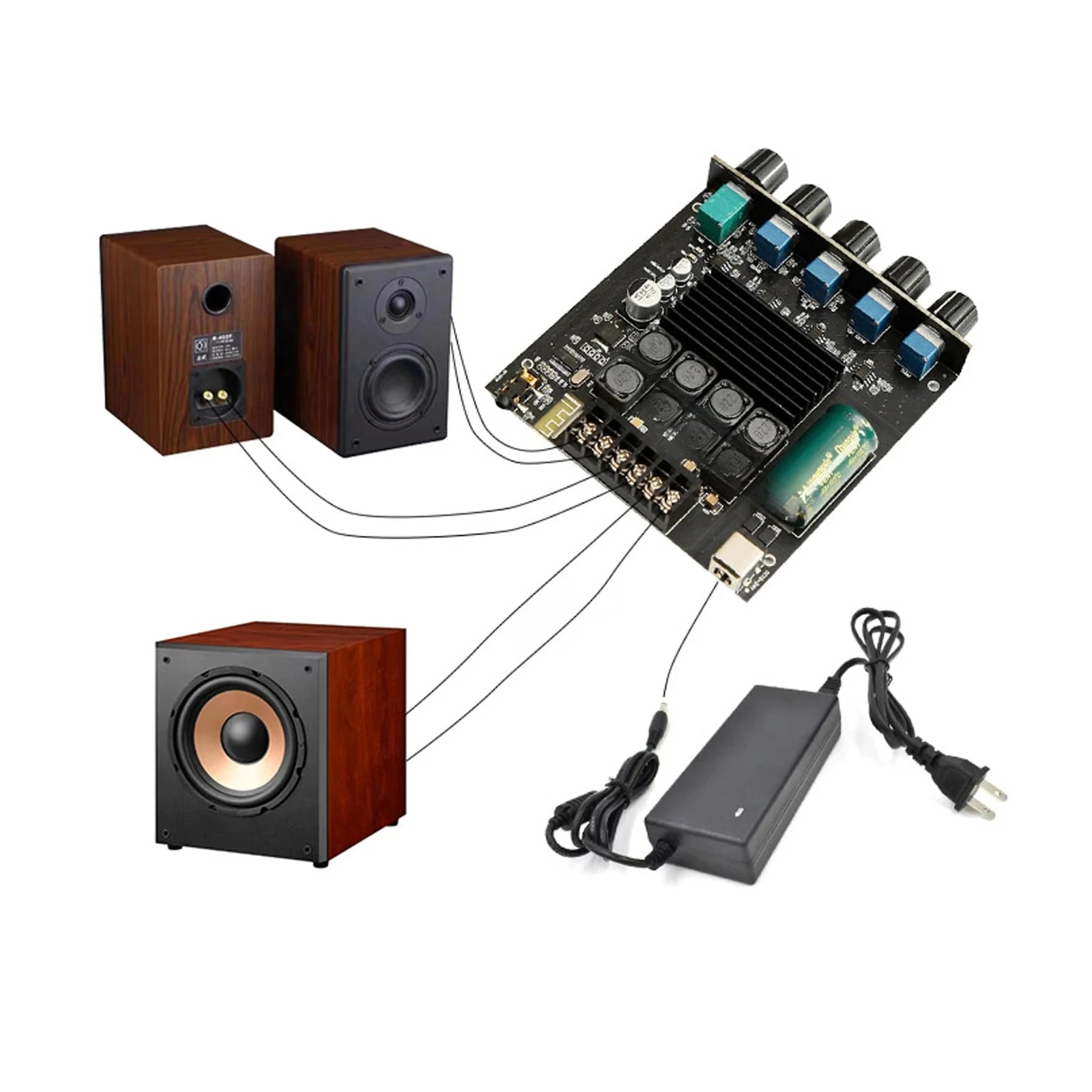 for TPA3116 2.1 Class D Digital Bluetooth 5.0 Amplifier Board DIY Audio
