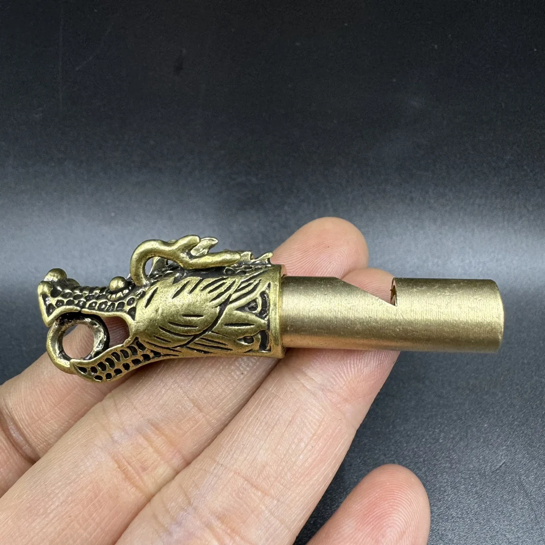 Torneira de latão chinesa apito chaveiro de carro pingente para homens e mulheres sobrevivência ao ar livre apito amuleto pingente